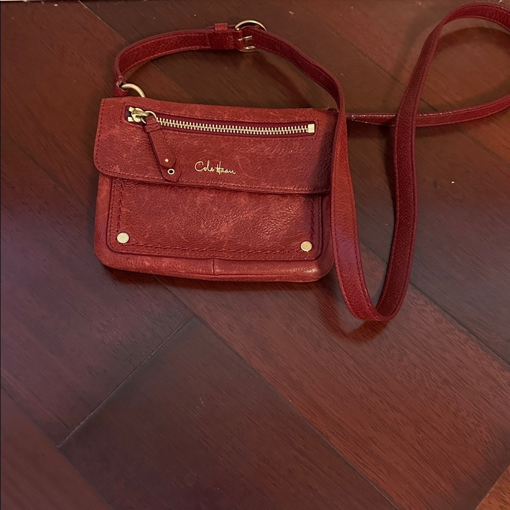 Cole HaanRed Leather Crossbody Bag